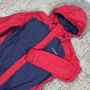 Columbia Men's Large Omni-Tech Interchange Full Zip Jacket Red & Navy Hooded